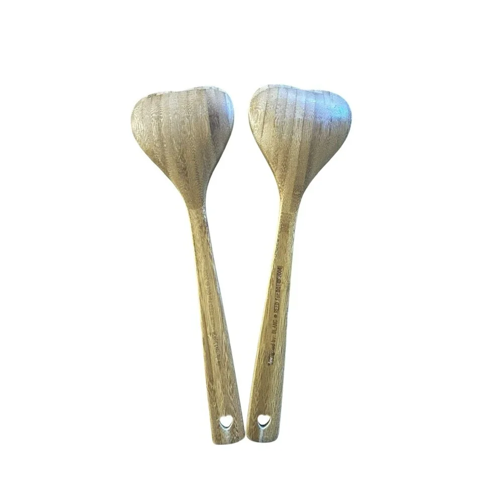 HEART Spoon Serving Set SPOONFUL OF LOVE Bamboo Blanc Reed